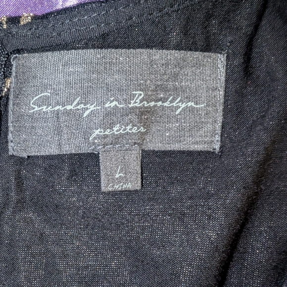 Sunday In Brooklyn Sleeveless Black With Gold Embroidered Roses Blouse - Picture 2 of 6